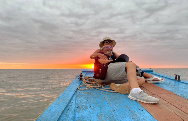 Sunset at Tonle Sap lake