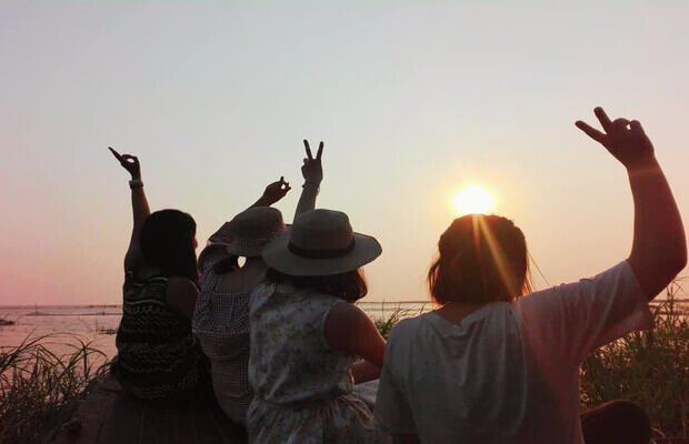 Sunset at Mechrey floating village